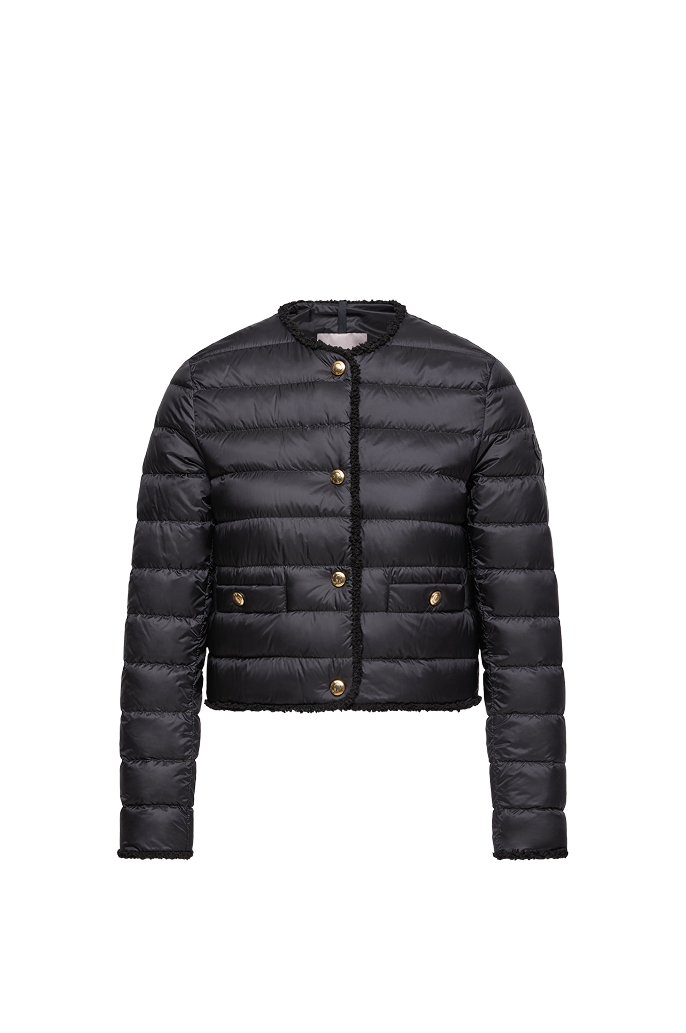 Fleurs Bouclé-Trimmed Short Down Jacket