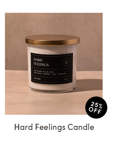 Hard Feelings 10 oz candle currently 25% off 