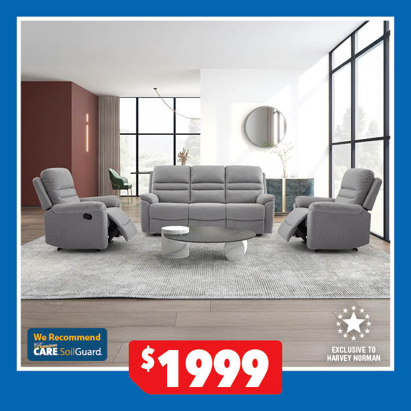 Thorndon 3-Piece Fabric Recliner Lounge Suite