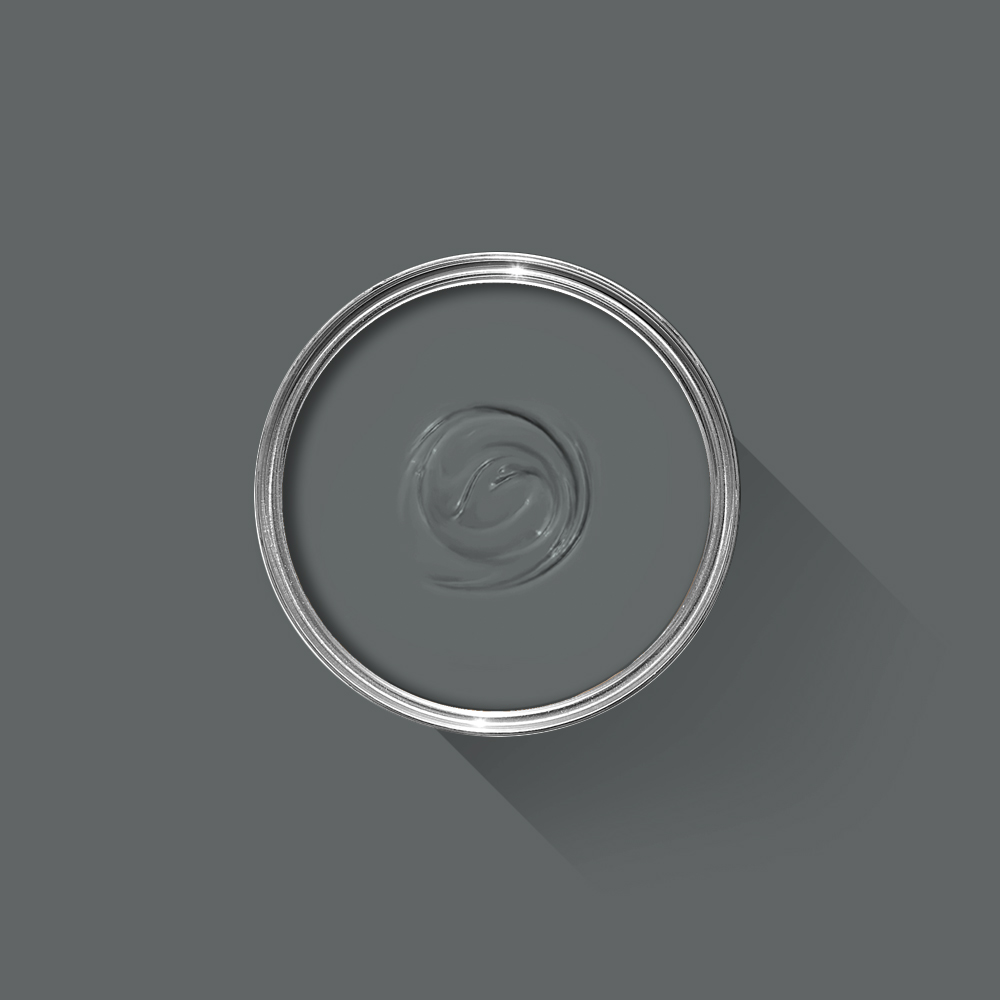 A photo looking down on a Farrow & Ball sample pot filled with Down Pipe