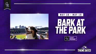 Purchase Bark at the Park ticket packages and bring your dog to Coors Field, May 18 and 19.