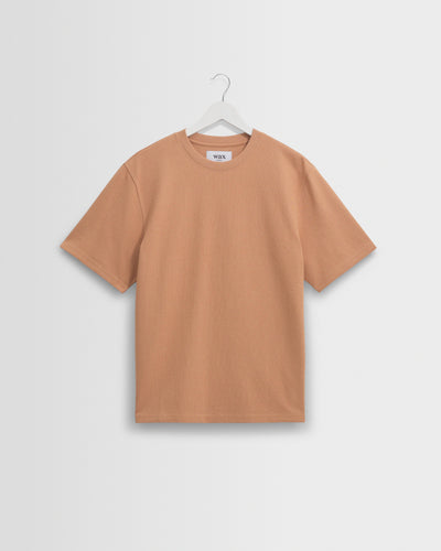 Dean - Dusty Orange Textured Organic Cotton T-Shirt