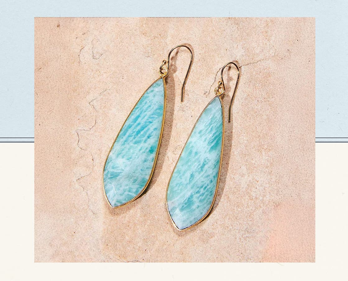 Large Natural Gemstone Earrings