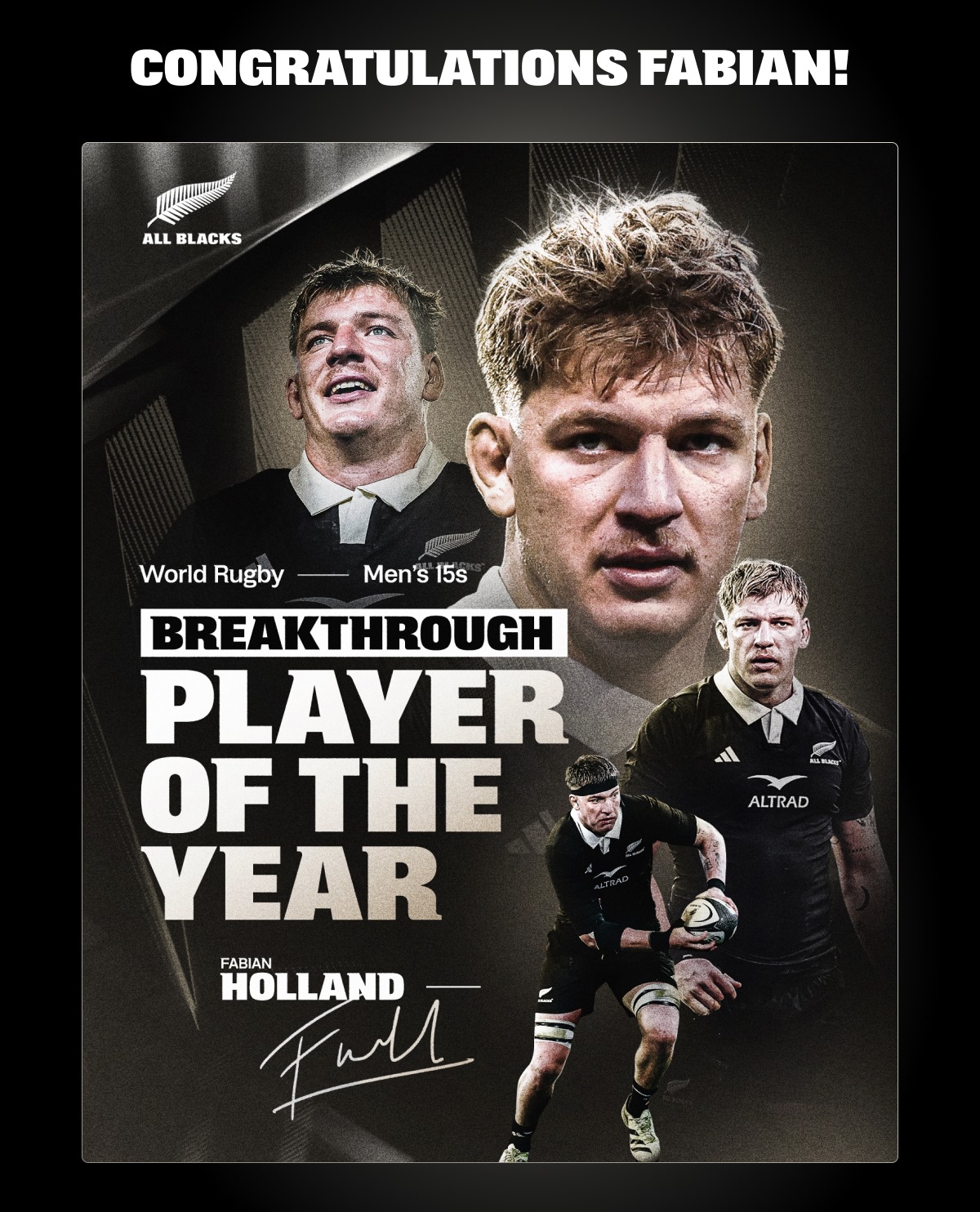 Fabian Holland - World Rugby Men's 15s Breakthrough Player of the Year