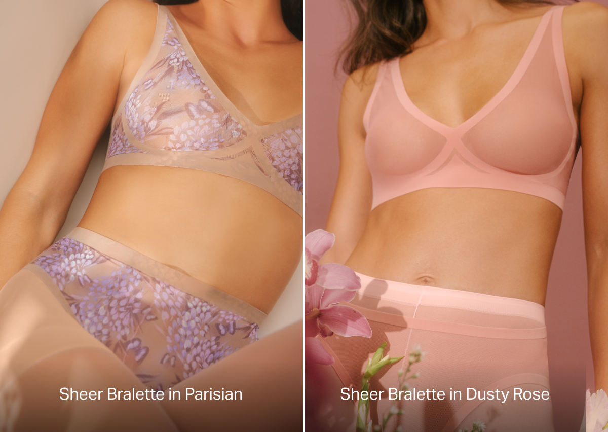Sheer Bralette in Parisian and Dusty Rose