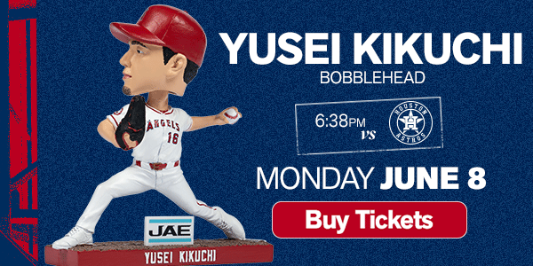 Yusei Kikuchi Bobblehead, Courtesy of JAE, Japan Aviation Electronics Industry, Ltd. - Monday, June 8, 6:38pm vs. Houston Astros - Buy Tickets
