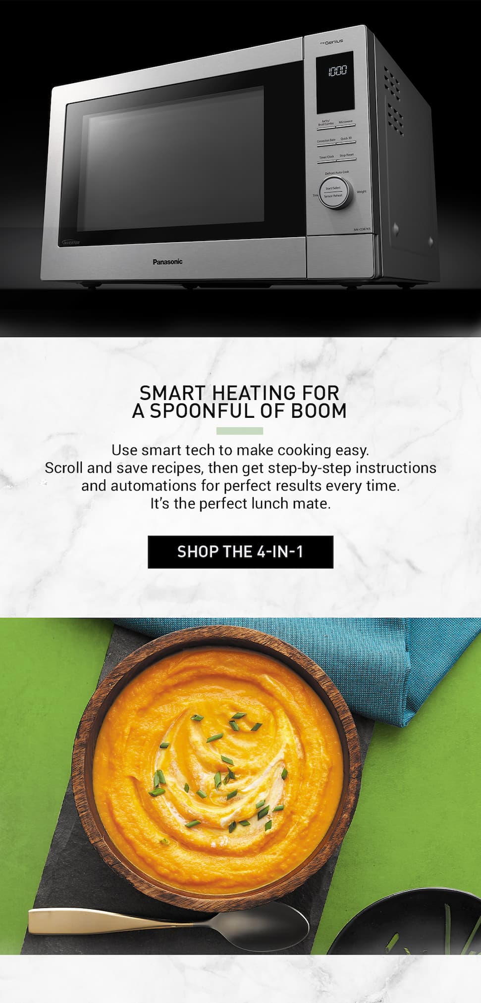 Use smart tech to make cooking easier.  Click to shop the HomeCHEF 4-in-1.