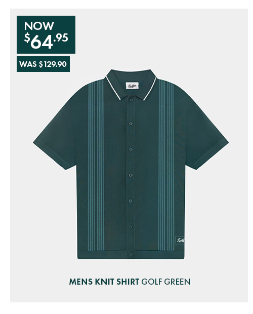 MENS KNIT SHIRT GOLF GREEN