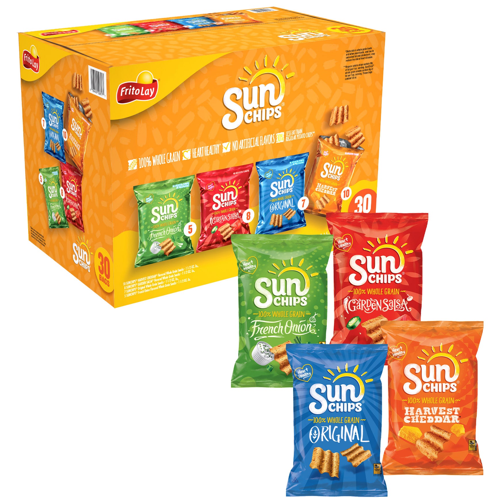 SunChips Whole Grain, Variety, 1.5 oz, 30-Count
