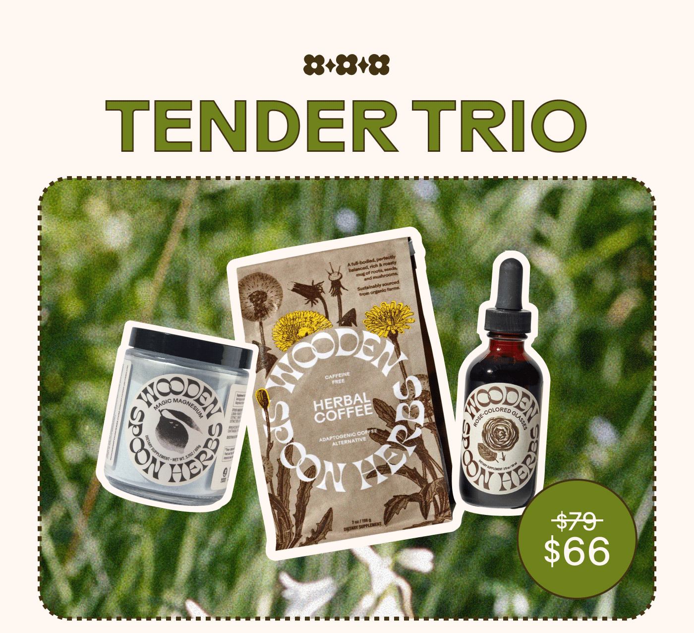 Tender Trio Magic Magnesium | Rose-Colored Glasses | Herbal Coffee