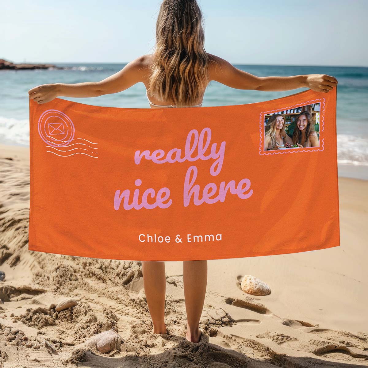 Image of Personalised Postcard Towel