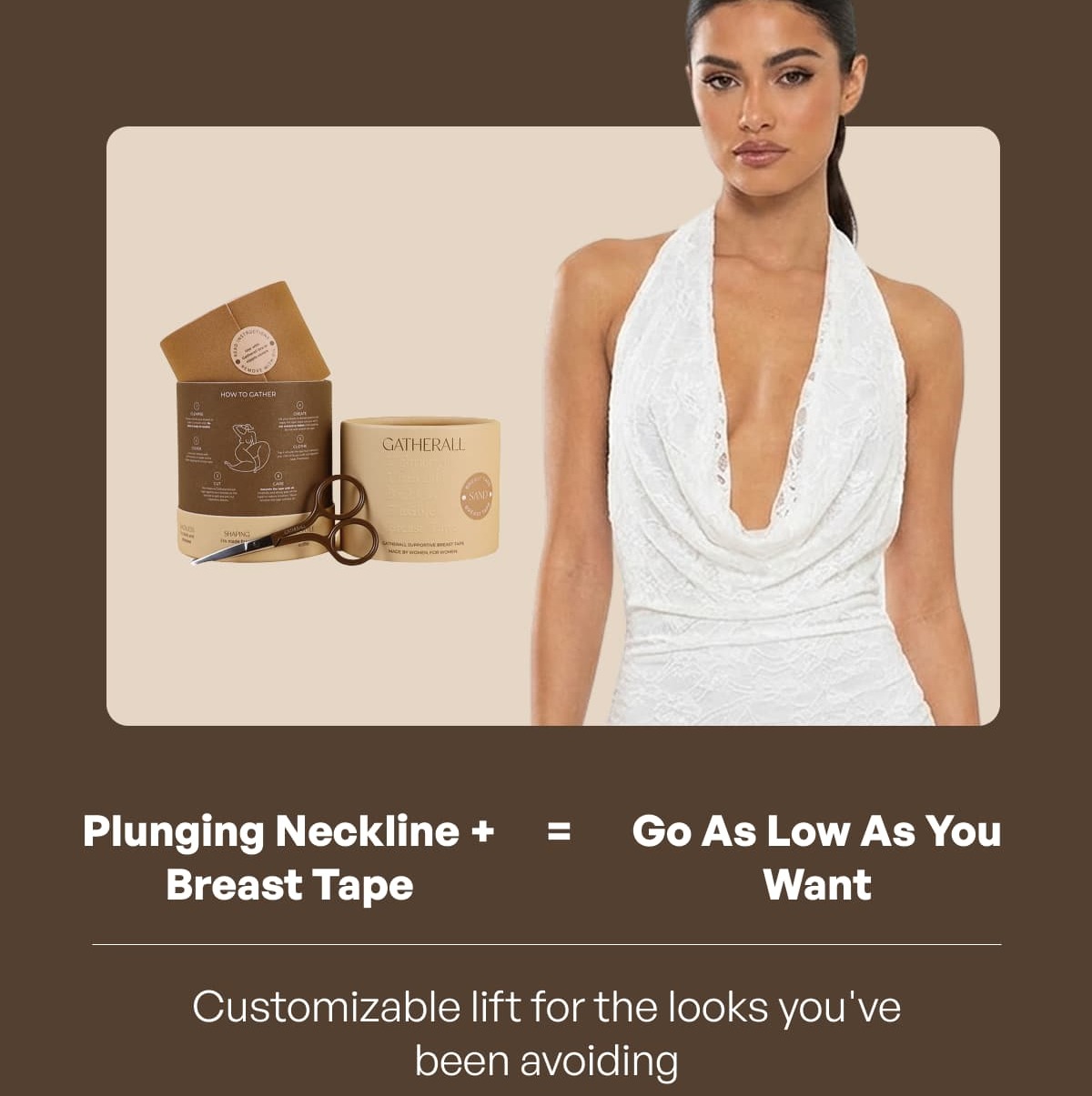 Plunging Neckline + Breast Tape = Go As Low As You Want