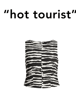 Zebra Lurex Stripe Button Front Top