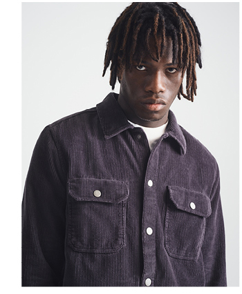 Men Cord Overshirt Phantom
