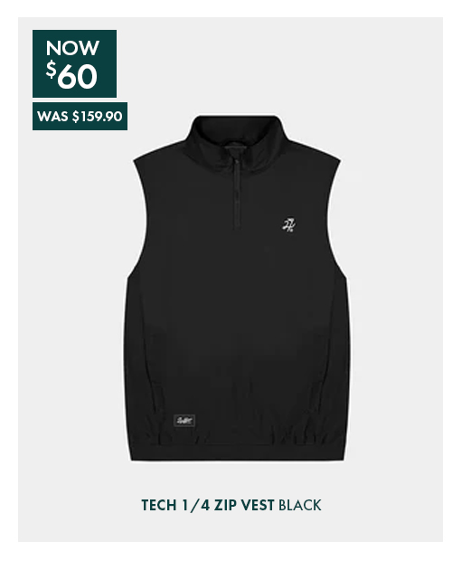 TECH 1/4 ZIP VEST BLACK