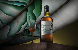 Limited-edition bottle of Hakushu on a tabletop
