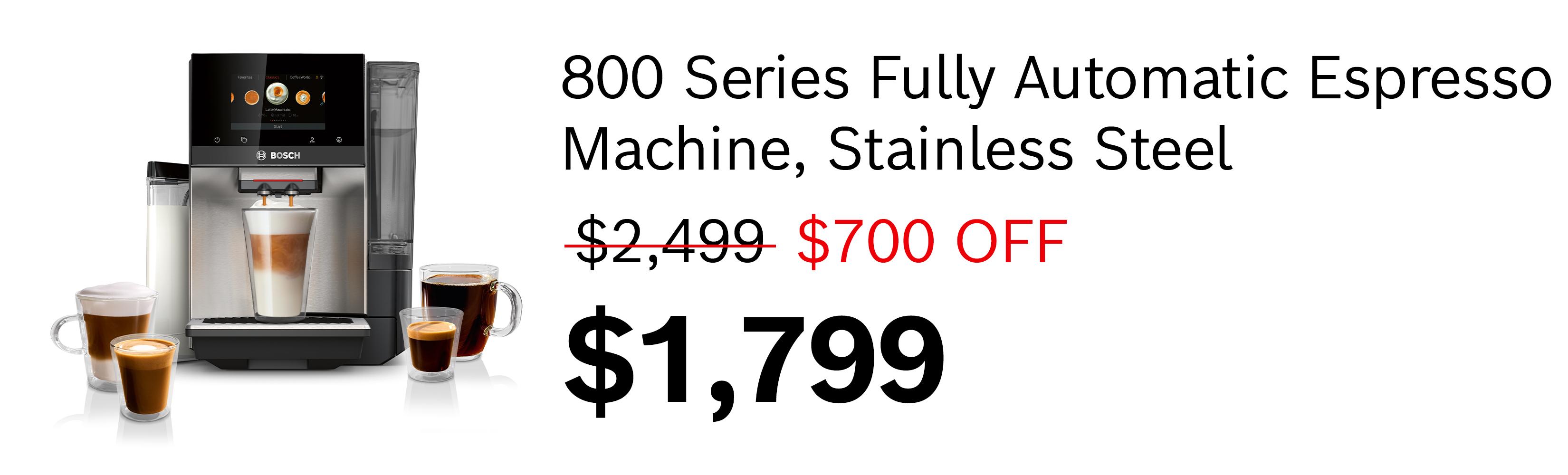 800 Series Fully Automatic Espresso Machine VeroCafe Stainless Steel