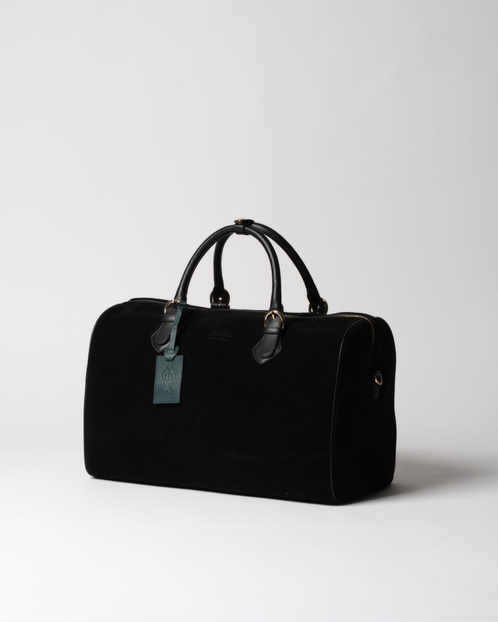 Image of Black Suede Weekender Bag