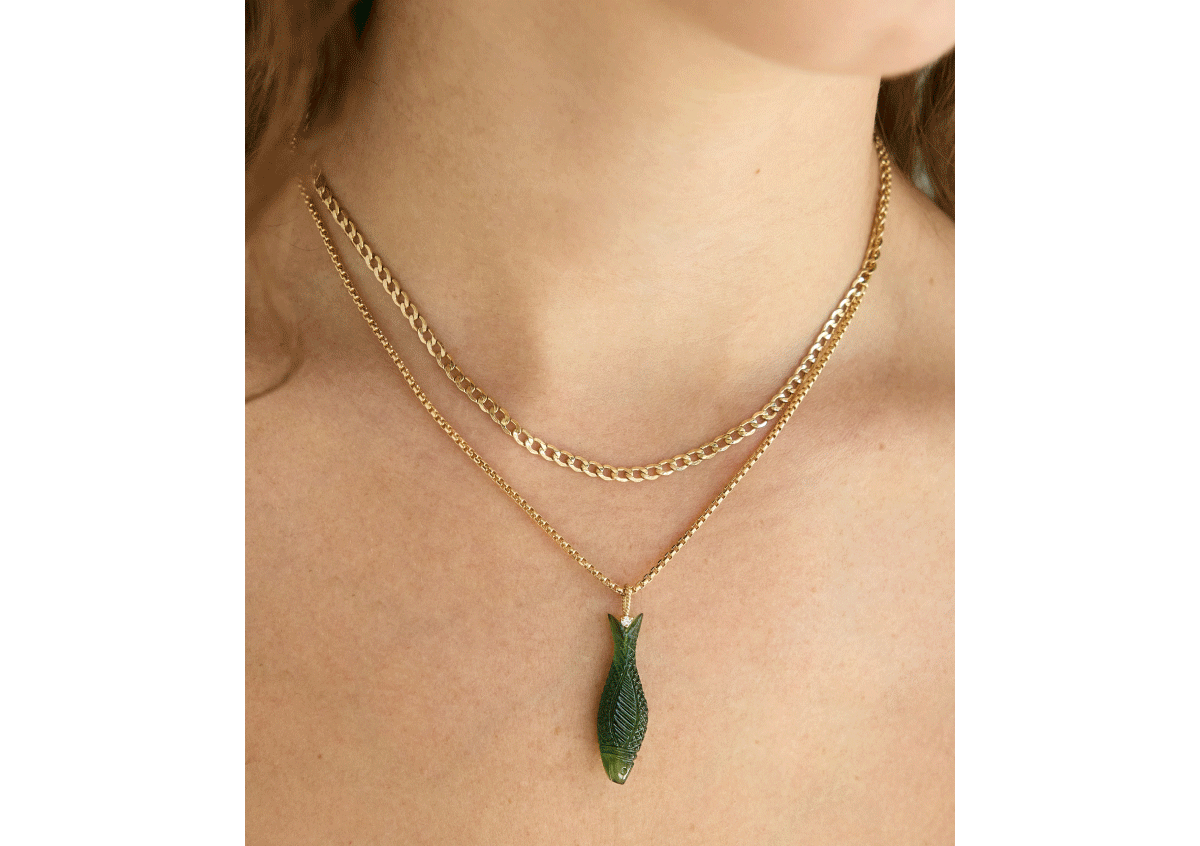 Lucky Fish Serpentine Charm