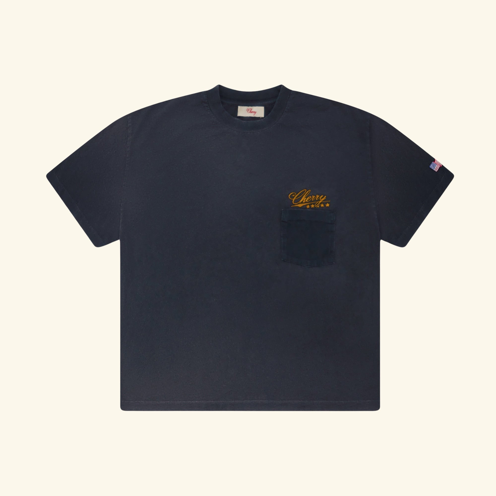 Image of Five Star Boxy Pocket T-Shirt (Vintage Black)
