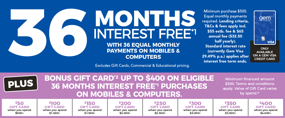36 Months Interest Free *1