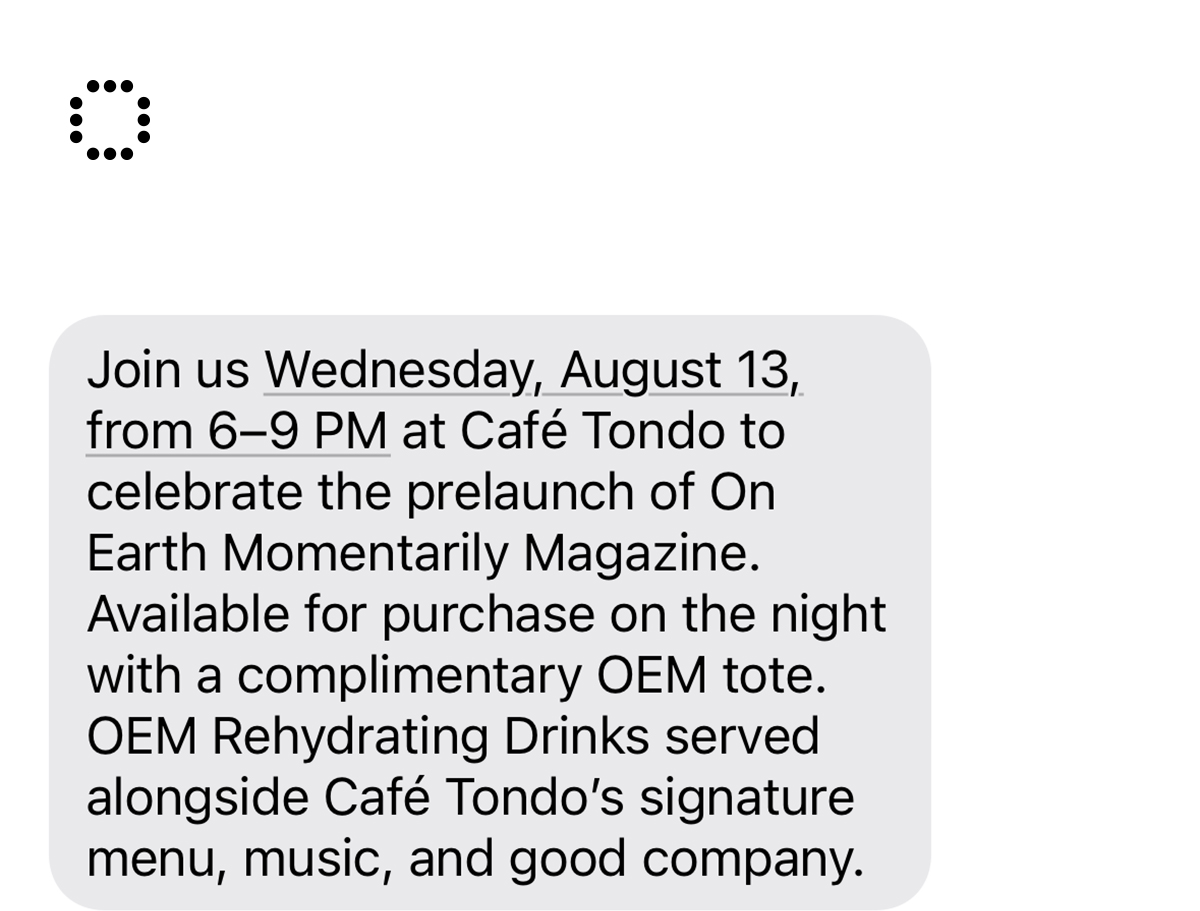 On Earth Momentarily Magazine