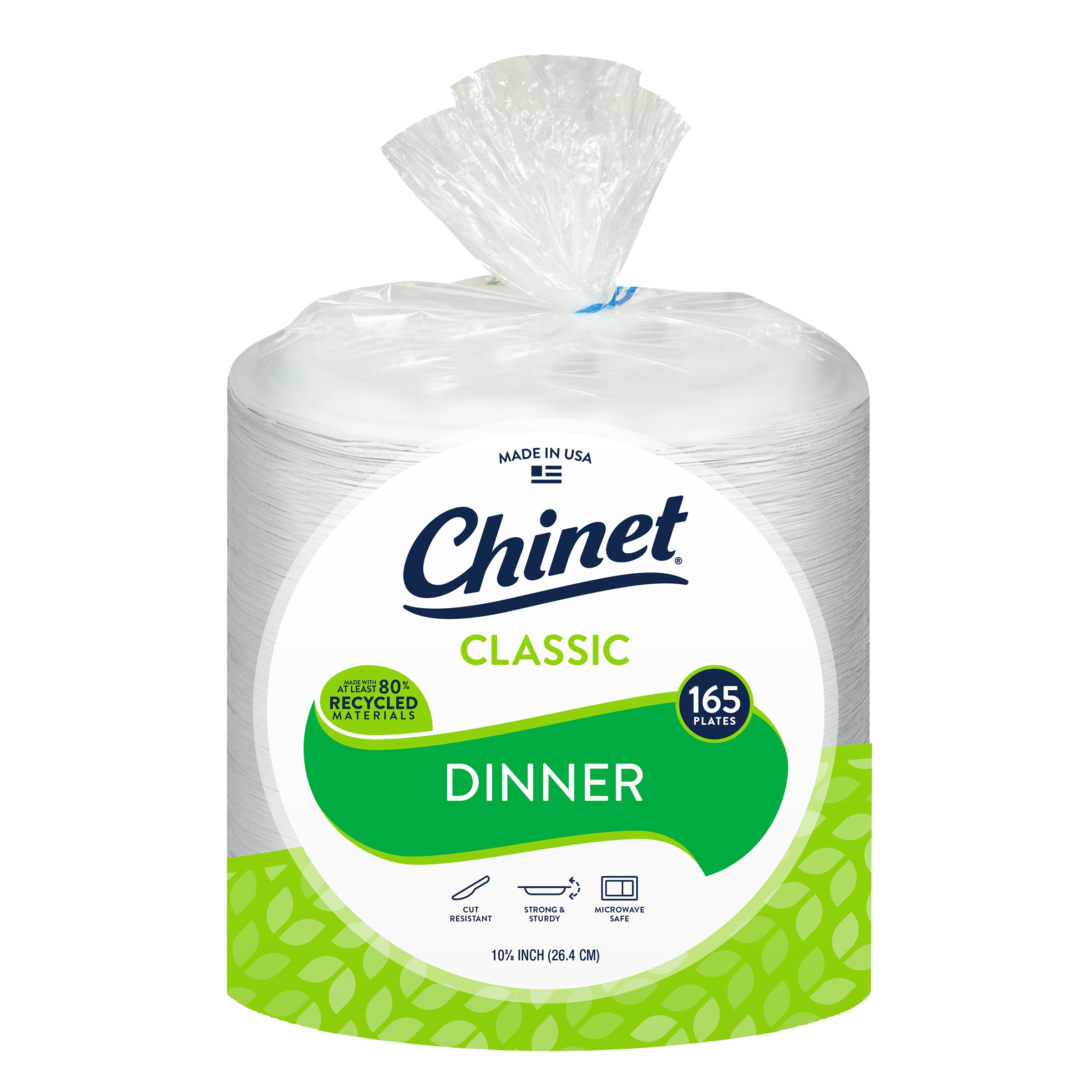 Chinet Classic Dinner 10-3/8-inch Paper Plate, 165-Count