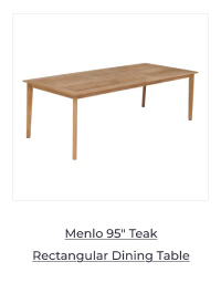 POVL Outdoor Menlo 95-inch Teak Rectangular Dining Table