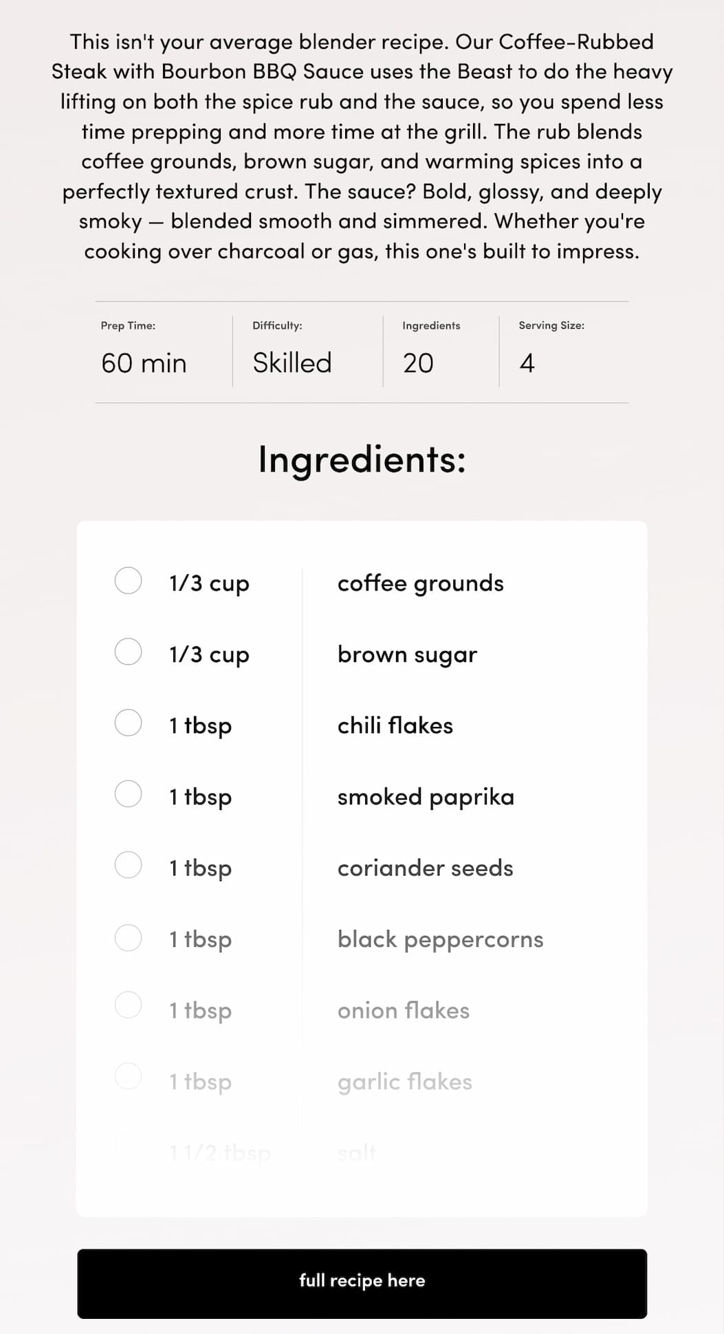 Coffee-Rubbed Steak with Bourbon BBQ Sauce