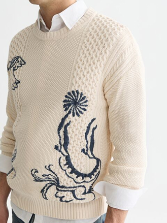 Scotch & Soda x Royal Delft Embroidered Relaxed Pullover