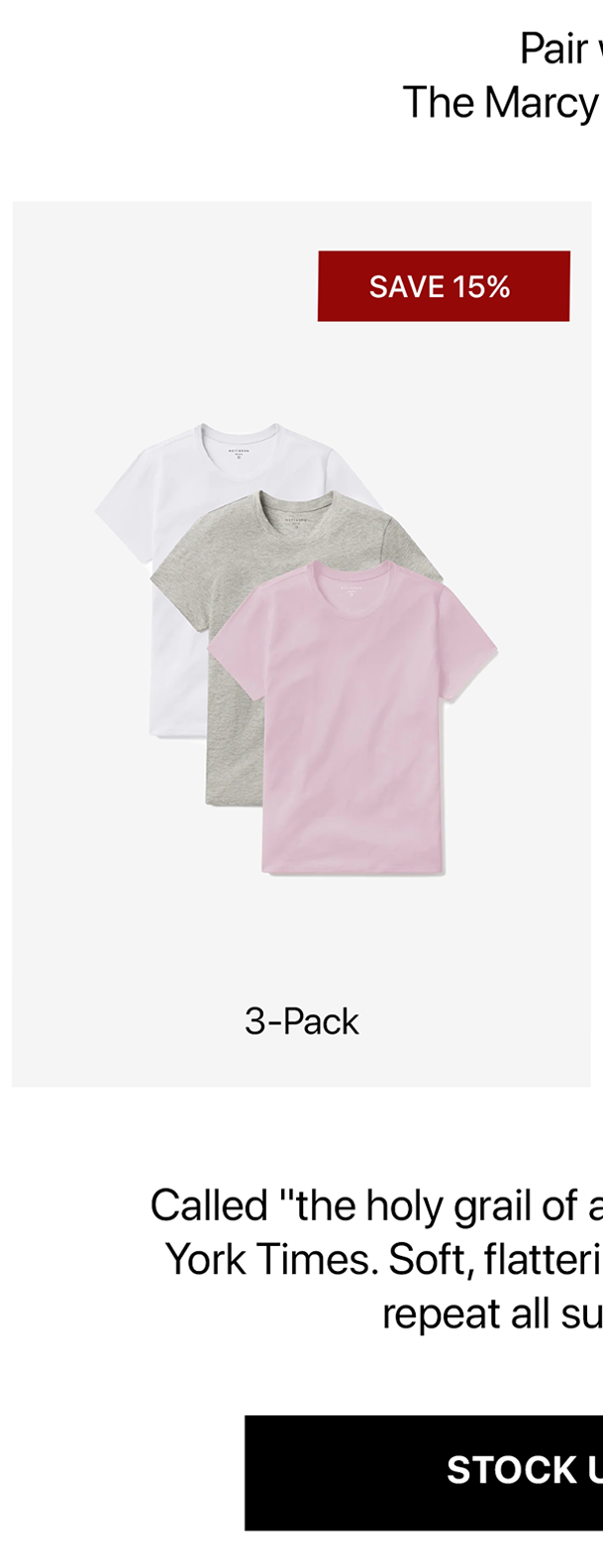 Fitted V-Neck Marcy Tee 3-pack