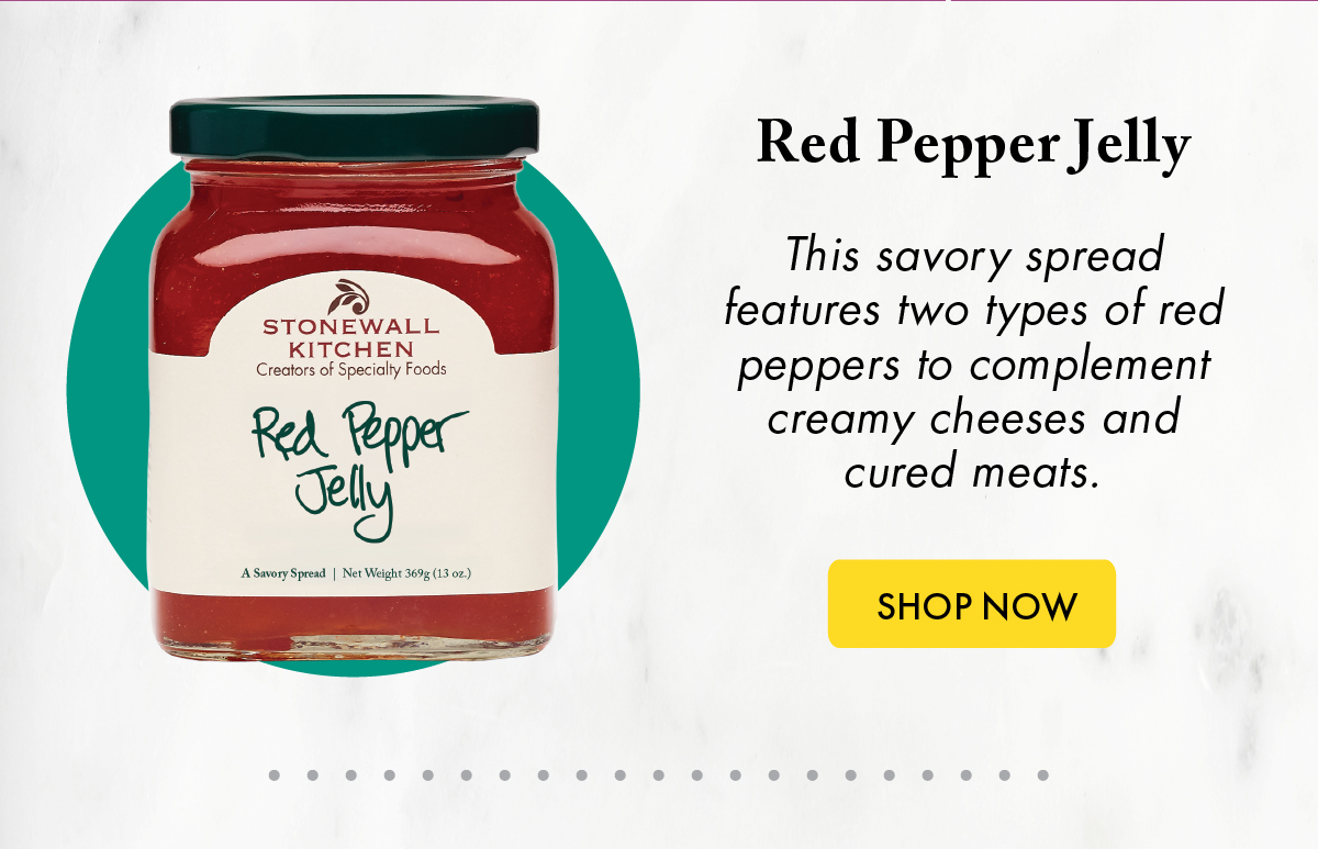 Red Pepper Jelly This savory spread features two types of red peppers to complement creamy cheeses and cured meats.  Shop Now