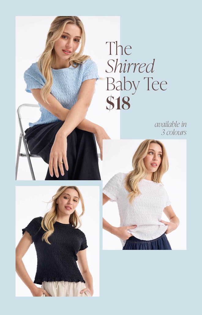 Shirred Baby Tee $18