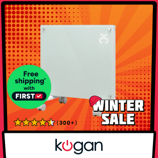 Kogan SmarterHome™ 1500W Premium Glass Panel Heater (White) Product Image
