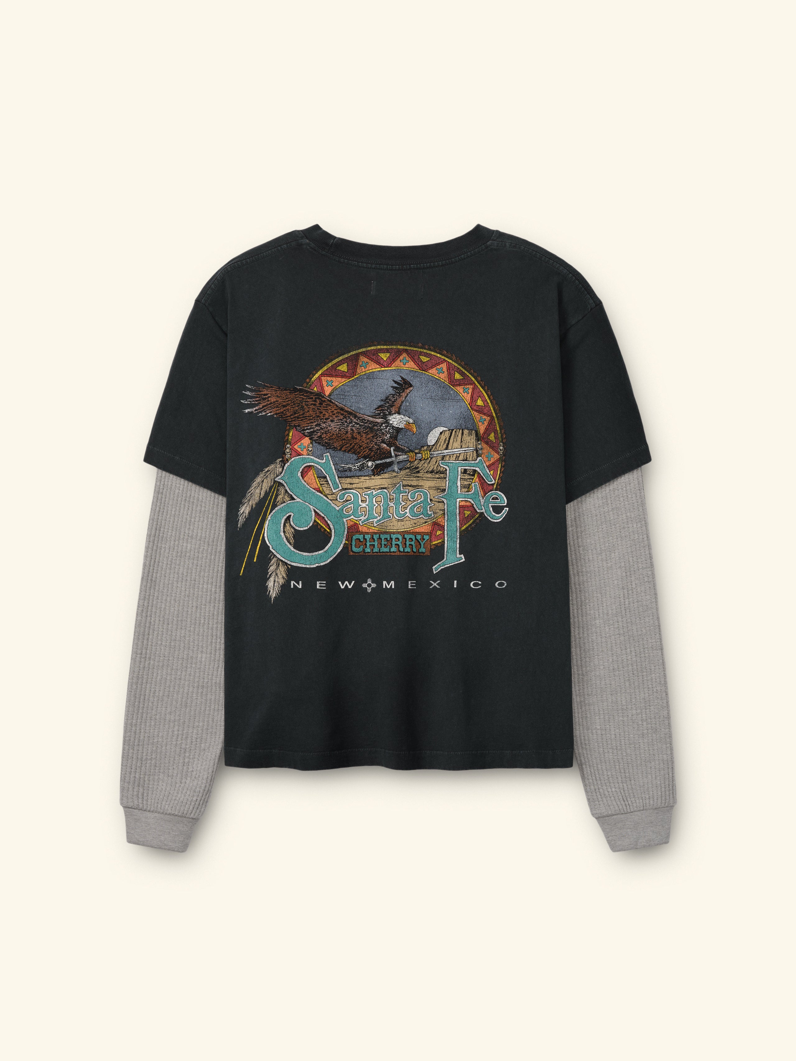 Image of Santa Fe Layered Thermal T-Shirt (Vintage Black)