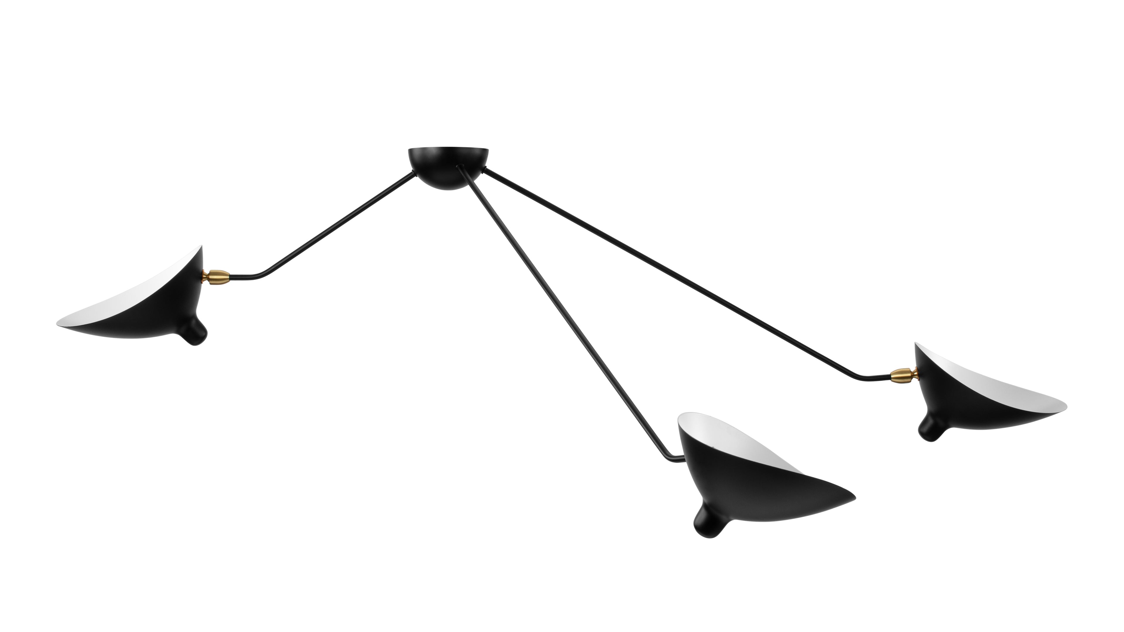 Image of Mouille - Mouille Spider Ceiling Light, Three Arms, Black