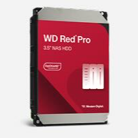 A red and black Western Digital (WD) Red Pro 3.5" NAS HDD box.
