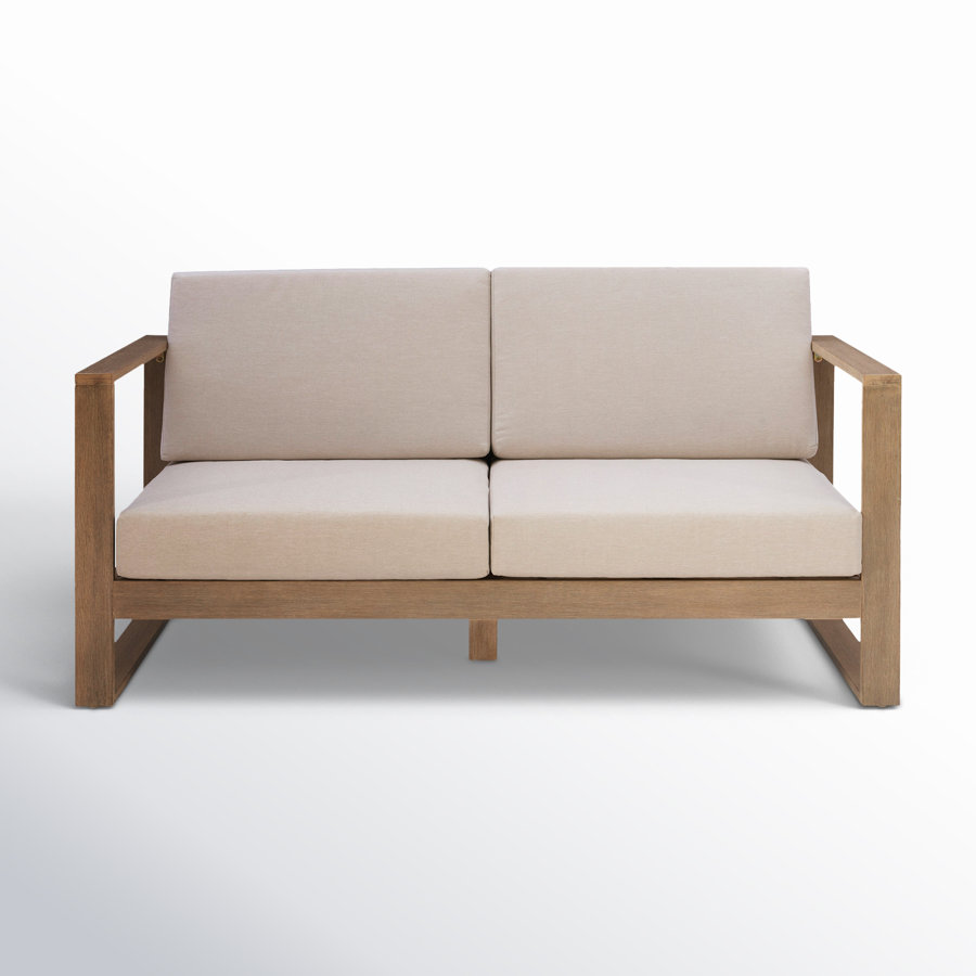Gavina 63" Wide Outdoor Loveseat with Cushions