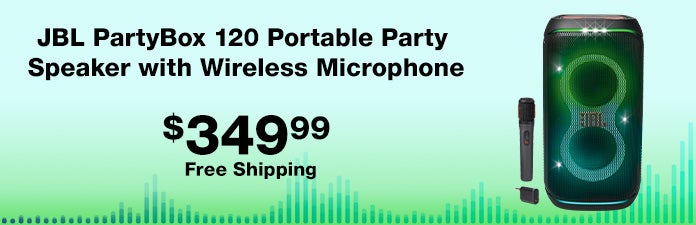 JBL PartyBox 120 Portable Party Speaker with Wireless Microphone