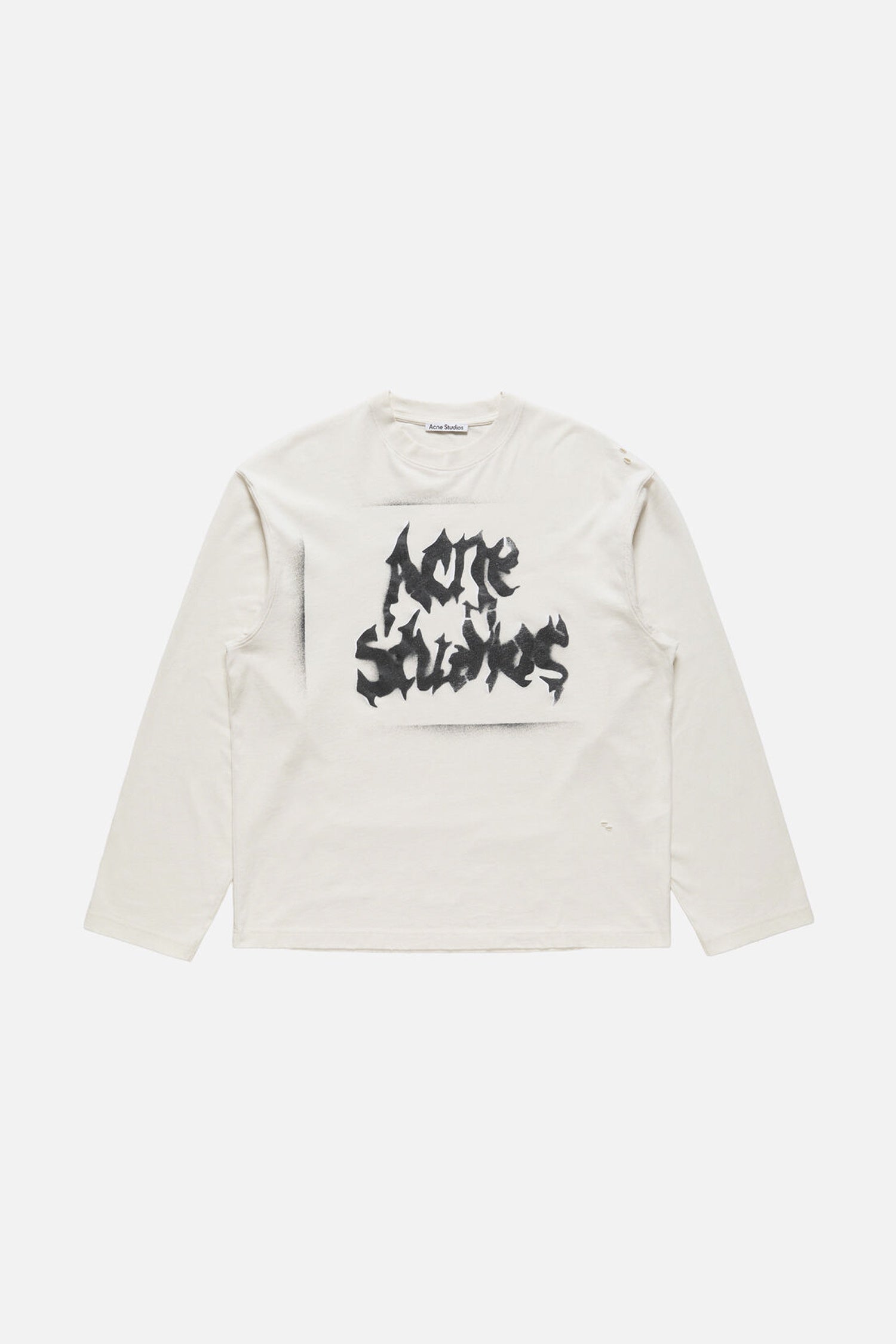 ACNE STUDIOS GOTHIC LOGO T-SHIRT IN DUSTY WHITE, SS26
