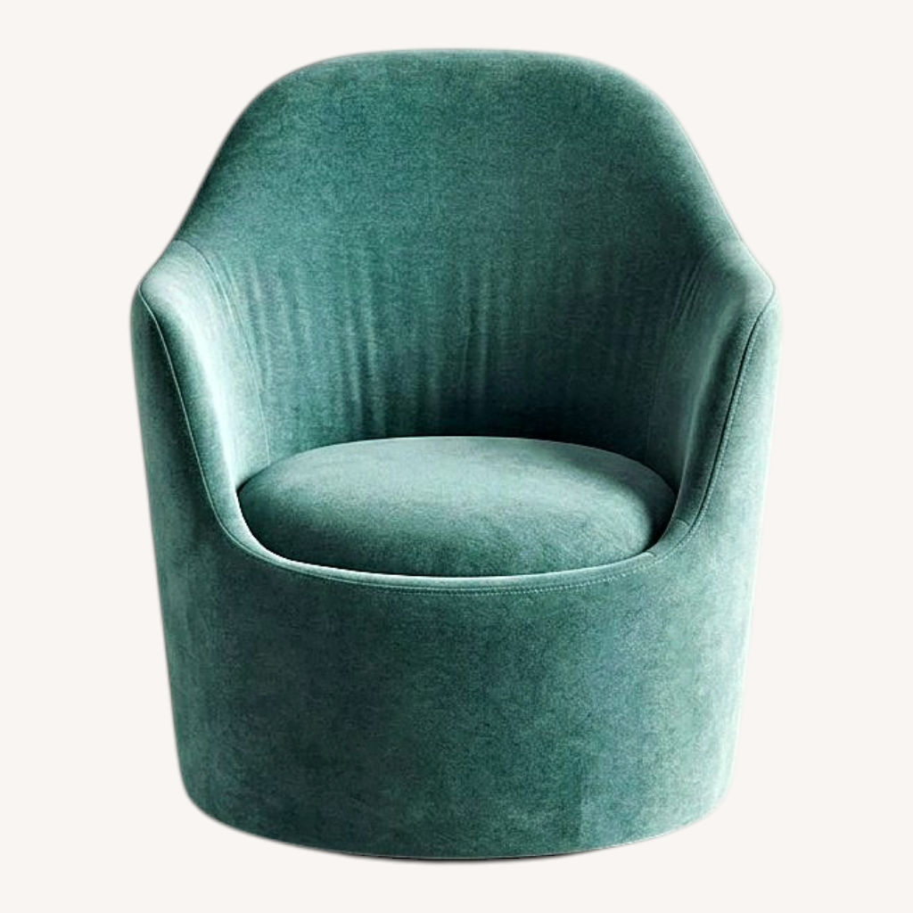 Image of Lazzoni Ena Armchair Green Fabric Accent Chairs