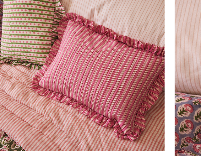 Quilted Indian Block Print Cushion