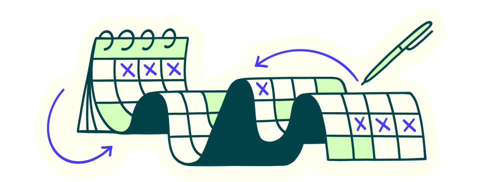 Calendar with x marks