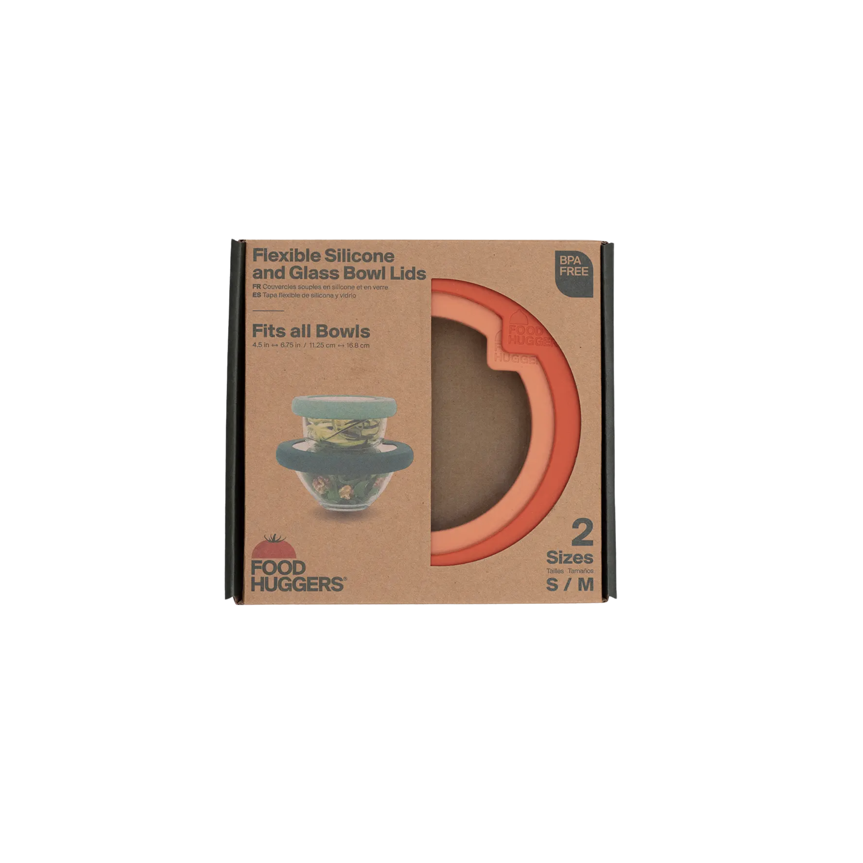 Image of Food Huggers Lids Set/2 Terra Cotta (S,M)