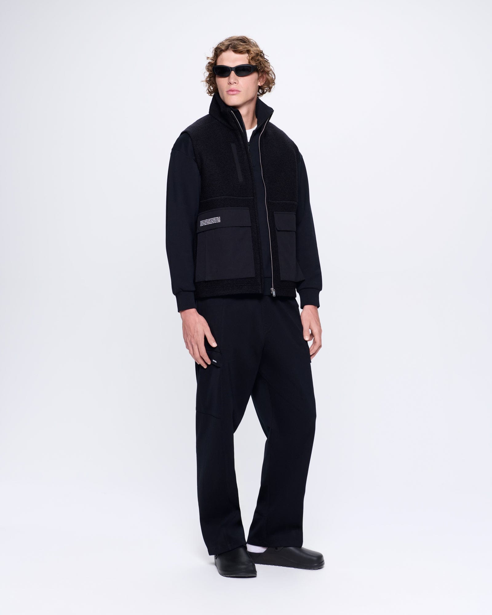 Image of Mens DNA Utility Wool Gilet—black
