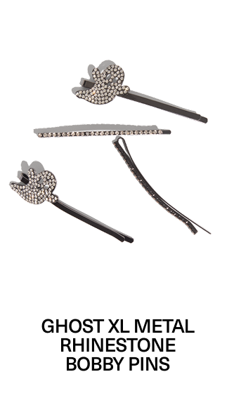 Ghost XL Metal Rhinestone Bobby Pins