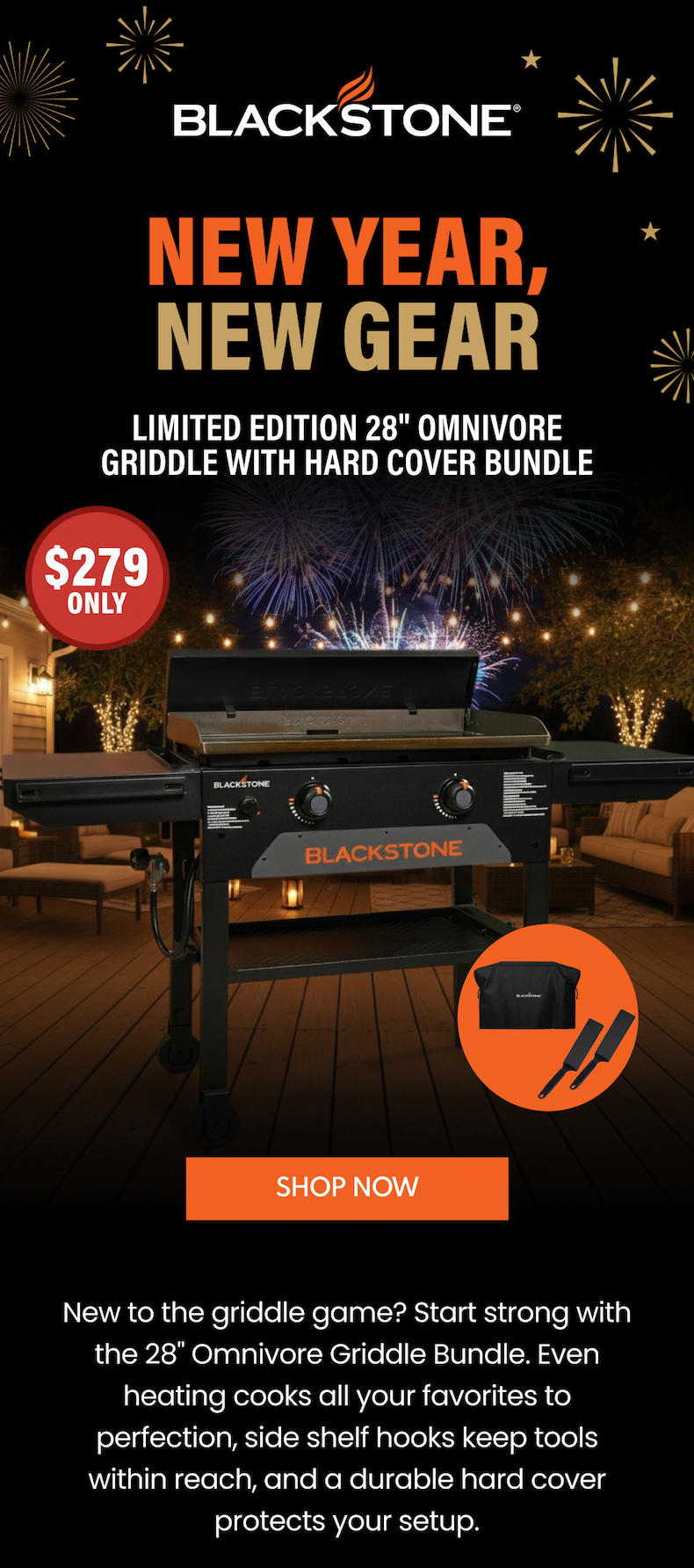 28" Omnivore Griddle with Hard Cover Bundle