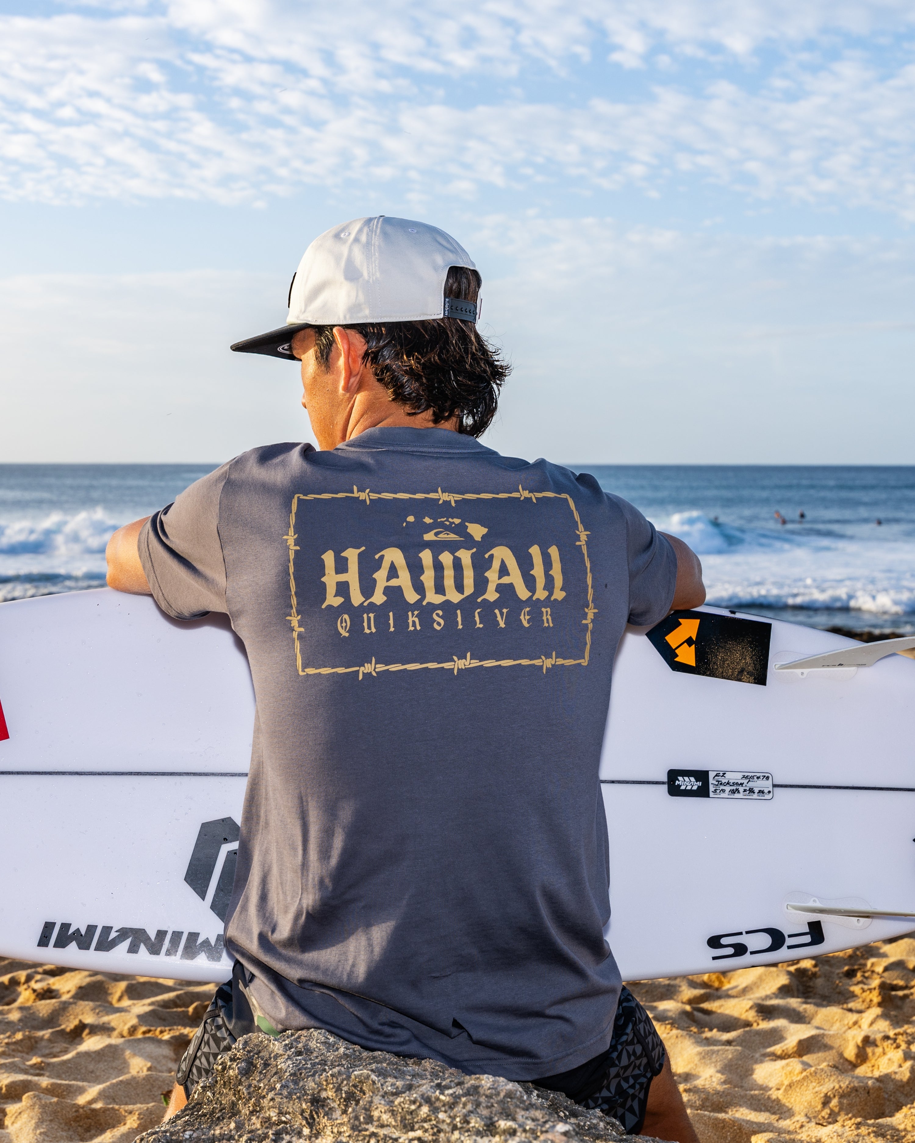 Image of Hawaii Lock Short Sleeve Knit T-Shirt - Iron Gate
