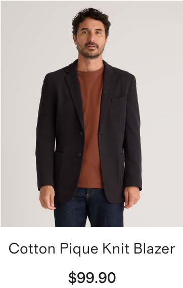 Cotton Pique Knit Blazer