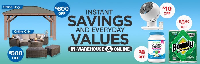 Member Only Savings in Warehouse and online